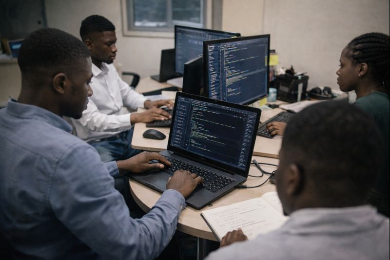 AR4DATech students learning full-stack web development